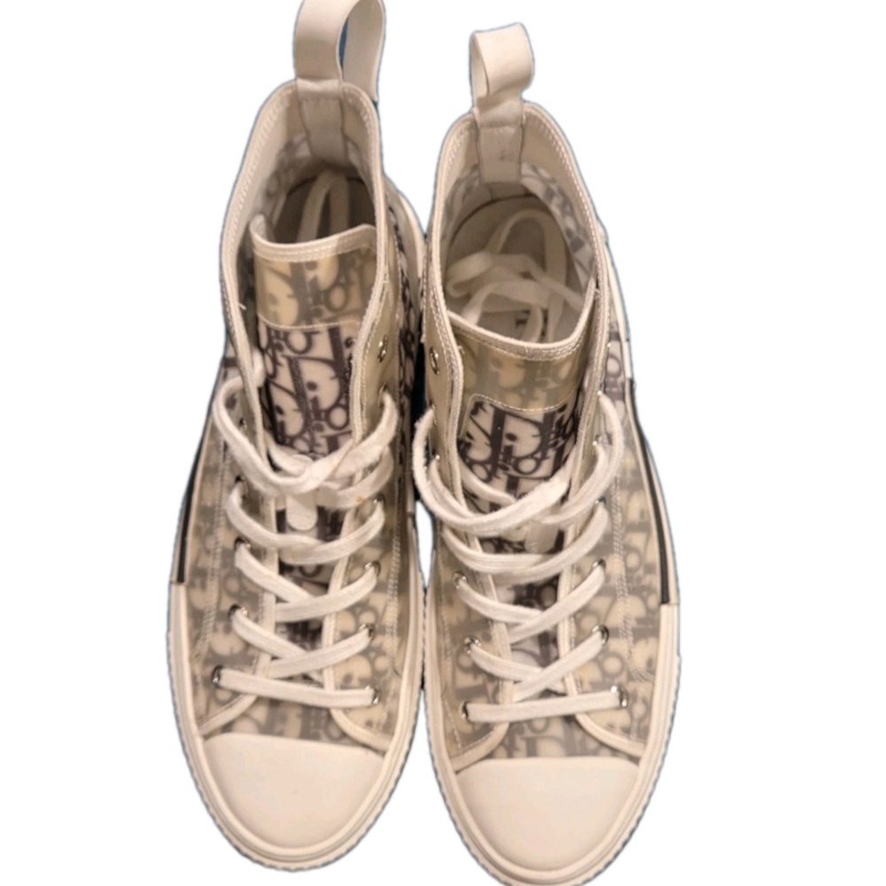 DIOR B23 League High-Top Sneaker White and Black Dior Canvas US Size 12 EU 45 - Picture 5 of 16